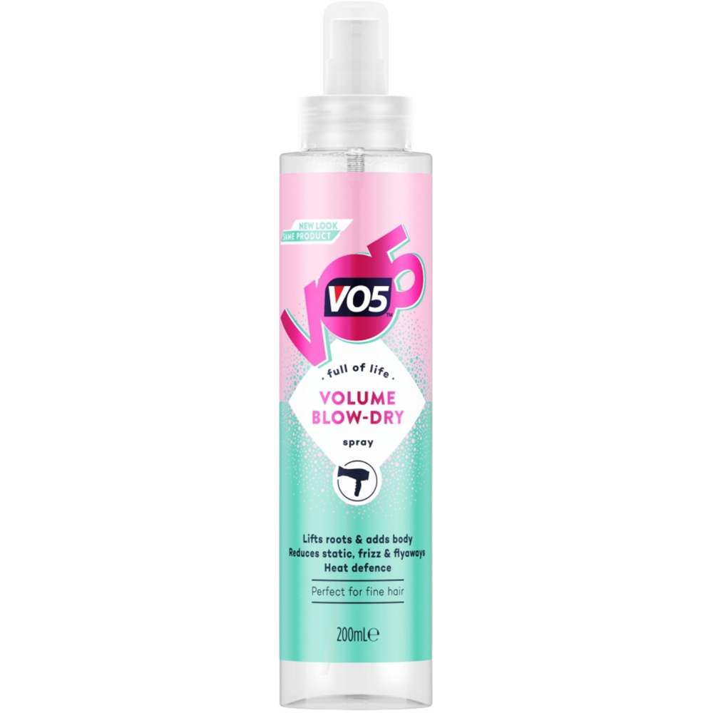 VO5 Volume Heat Activation Blow-Dry Hair Spray 200ml 3 Pack Image 2