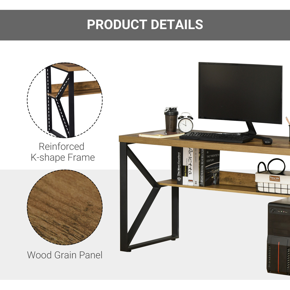 Portland Home Office Computer Writing Desk Brown Image 6