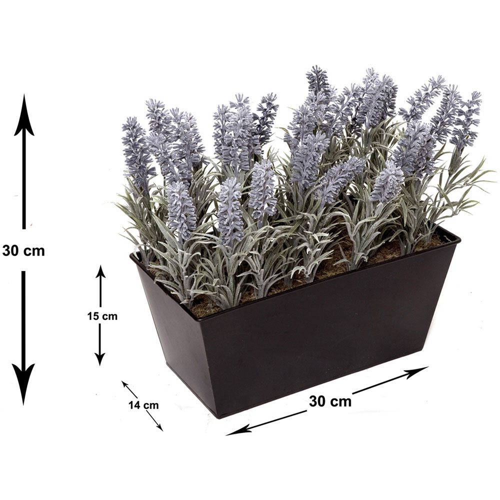 GreenBrokers Artificial Lavender Plant in Black Window Box 30cm Image 4