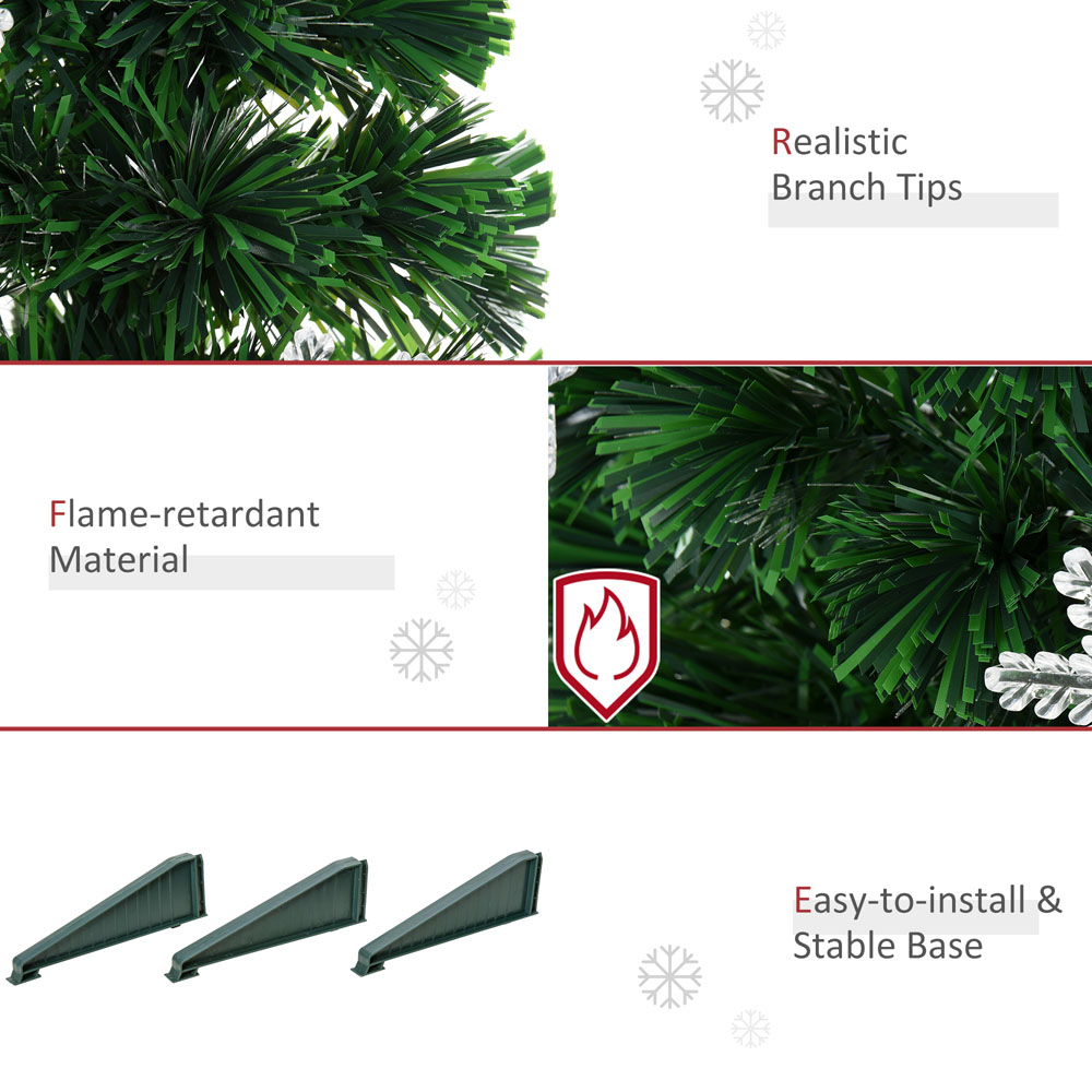 Everglow Fibre Optic Green Christmas Tree with Snowflakes 3ft Image 6