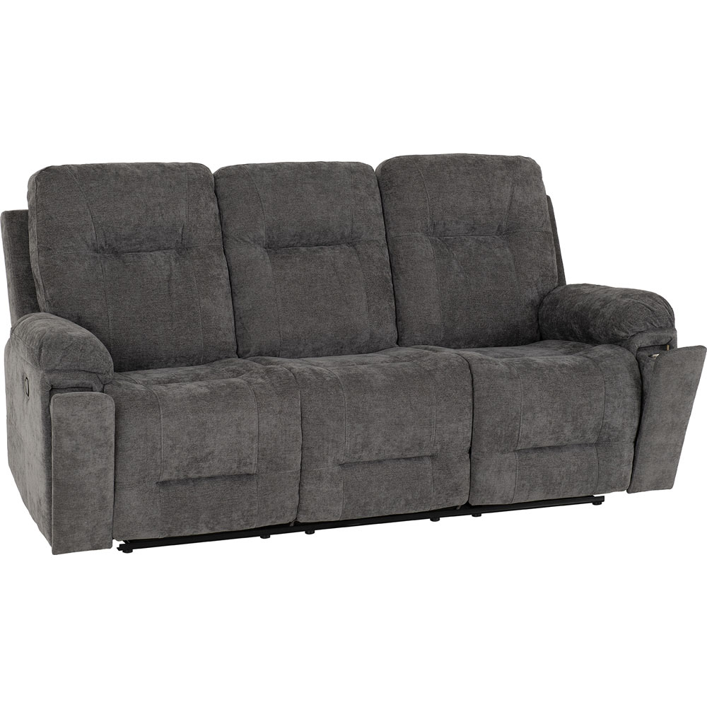 Seconique Guildford 3 Seater Grey Fabric Recliner Sofa Image 2