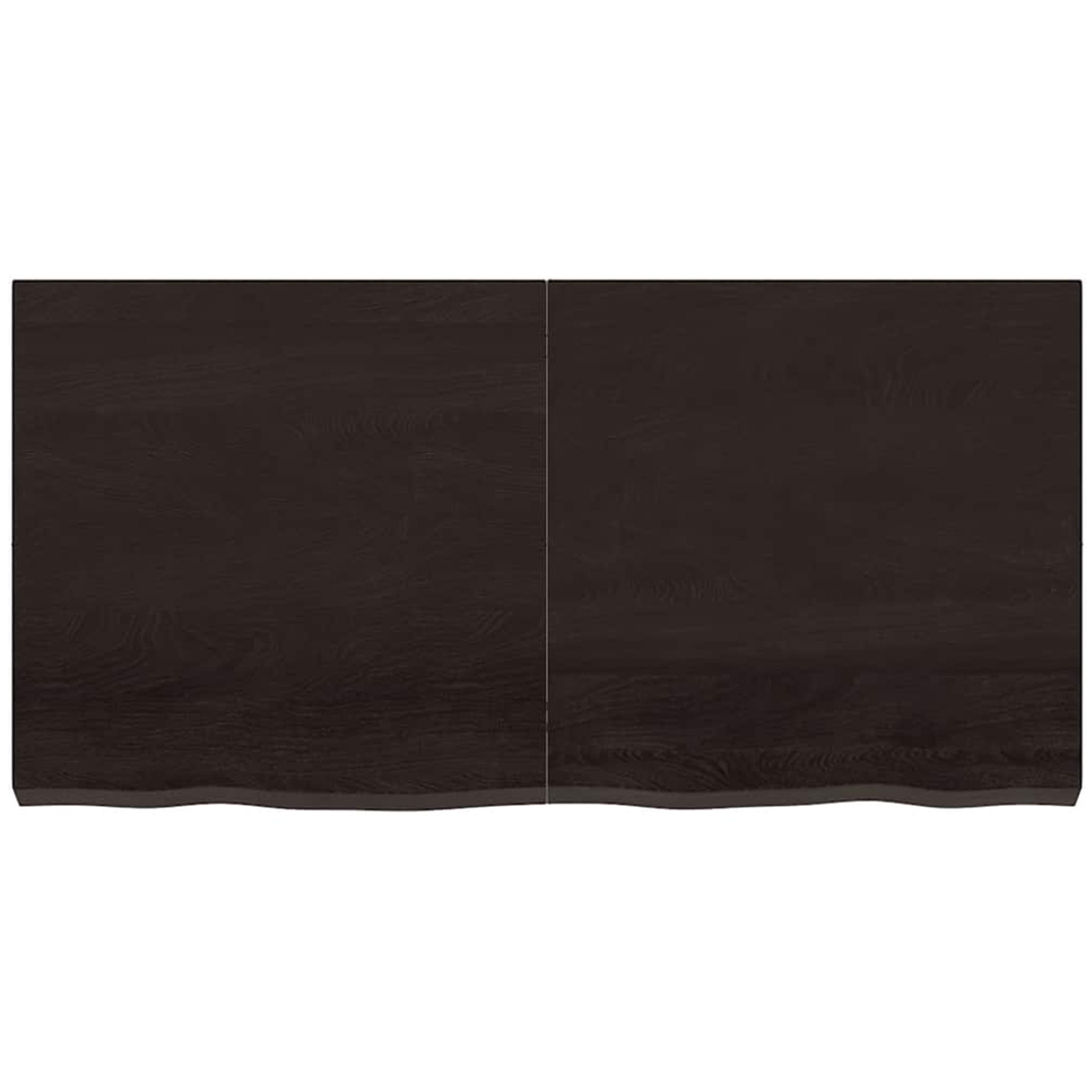 vidaXL 120cm Dark Brown Treated Solid Oak Wood Floating Wall Shelf Image 2
