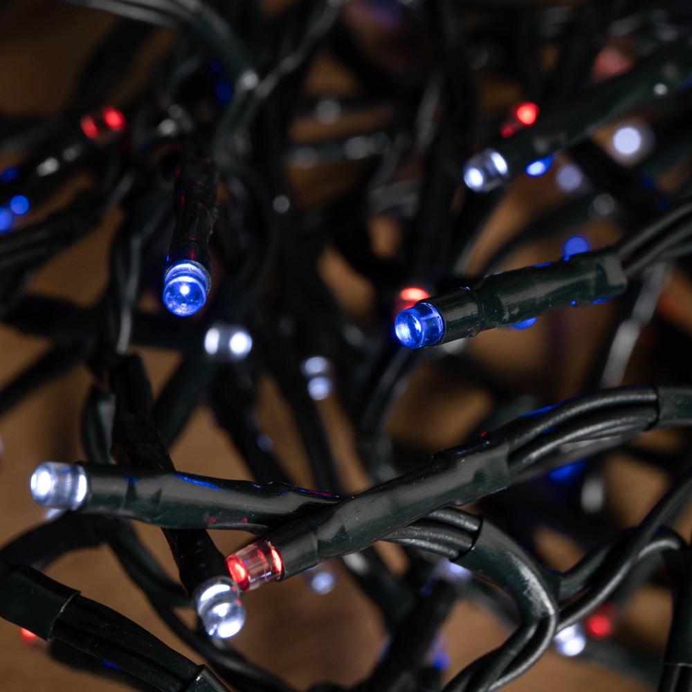 Samuel Alexander SupaBrights 5000 Blue Red and White LED Multi-Function String Light 125m Image 1