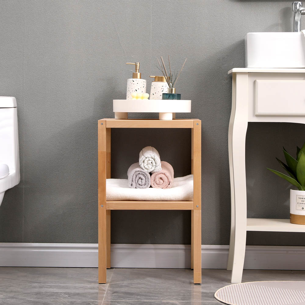 FurnitureHMD Single Shelf Natural Birch Wood Bookcase Image 6