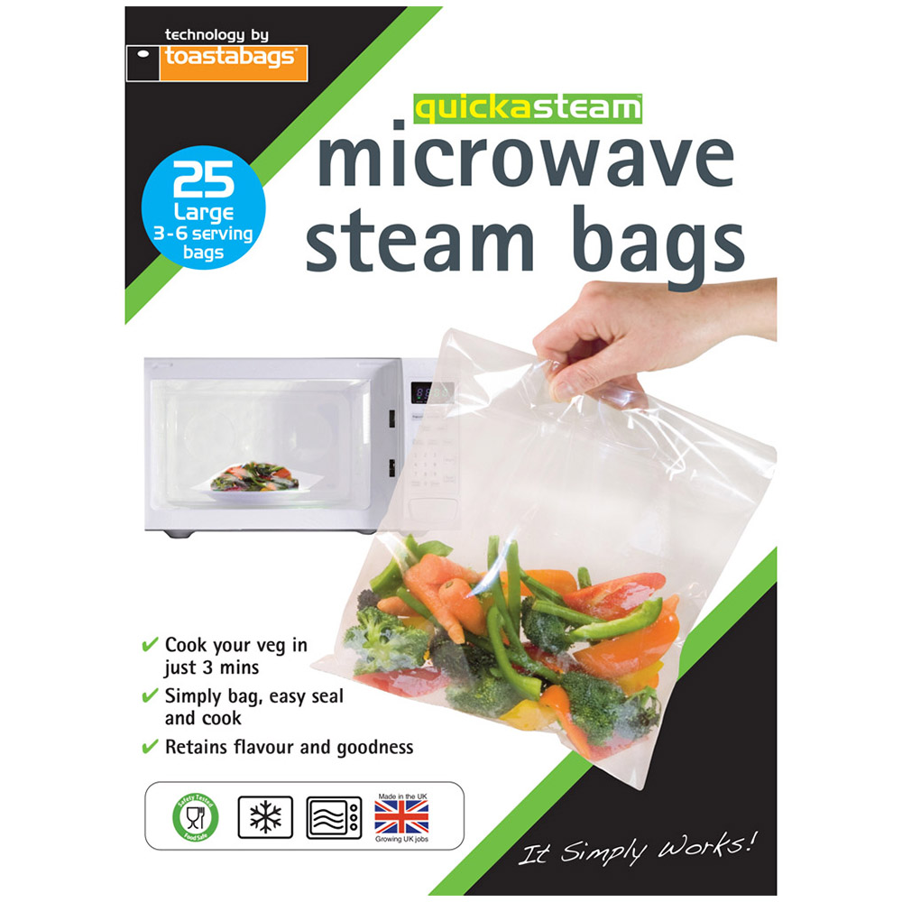 Toastabags Quickasteam Large Microwave Steam Bags 25 Pack Image 1