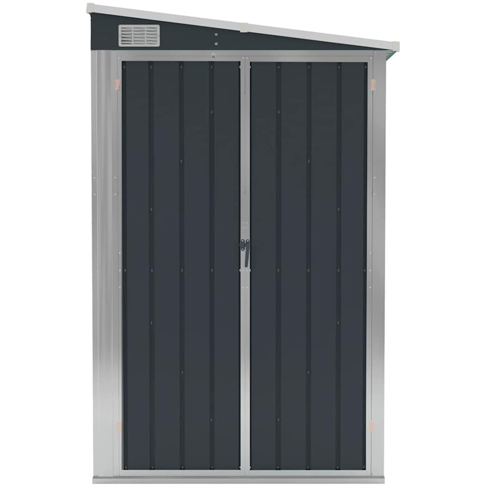 vidaXL 3.9 x 12.5ft Anthracite Galvanised Steel Wall Mounted Pent Garden Shed Image 3