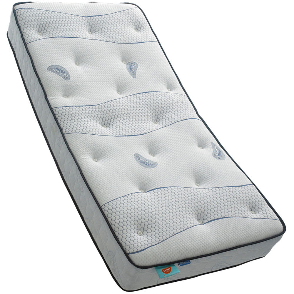 Sareer Matrah Small Single Cool Blue Memory Foam Pocket Mattress Image 1