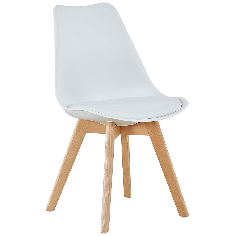 Kosy Koala 4 Seater Wood Effect Faux Leather Dining Set White Image 2