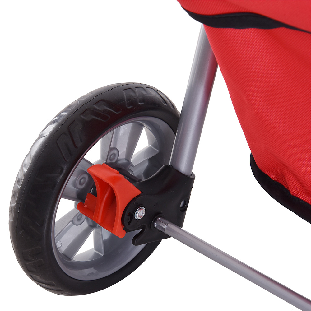 PawHut Deluxe 3 Wheel Pet Stroller Red Image 3
