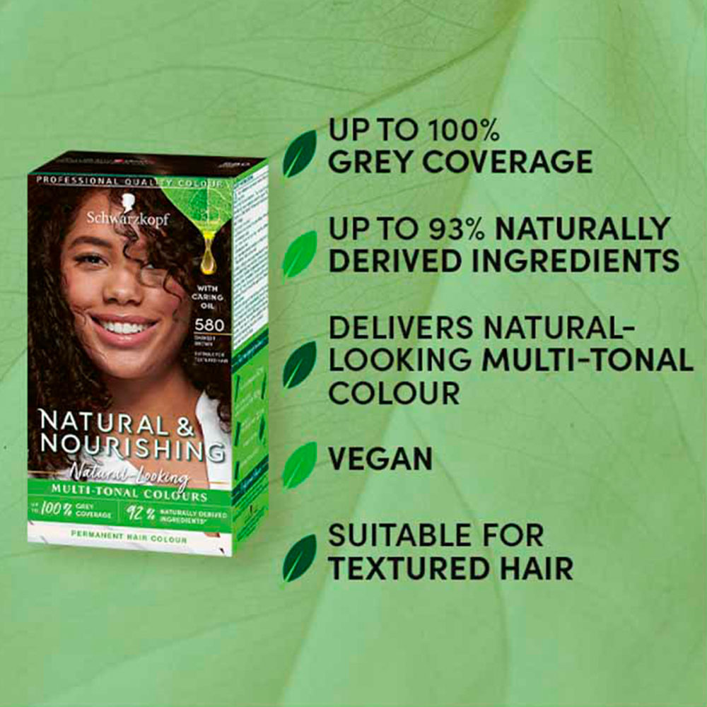 Schwarzkopf Natural and Nourishing Vegan Darkest Brown 580 Hair Dye Image 6