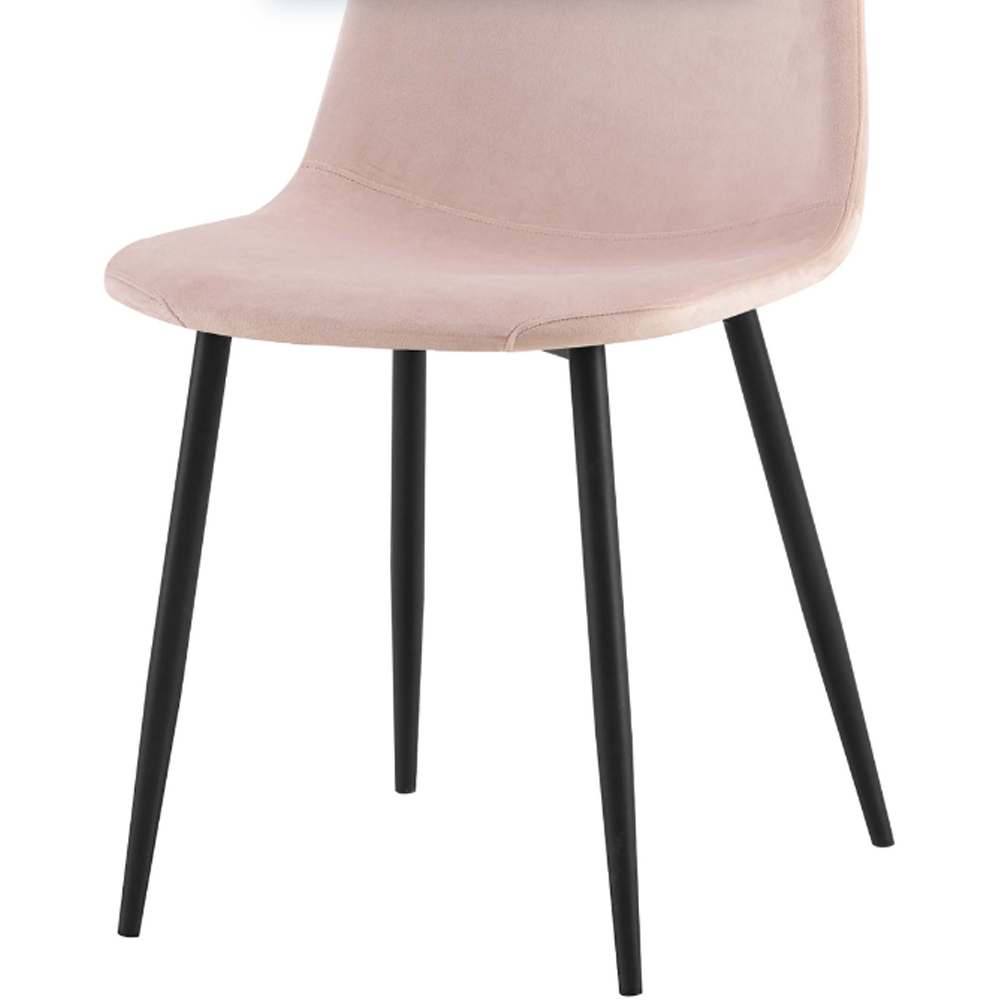 DS Living Luxe Set of 2 Heavenly Pink Dining Chairs with Black Powder Legs Image 3