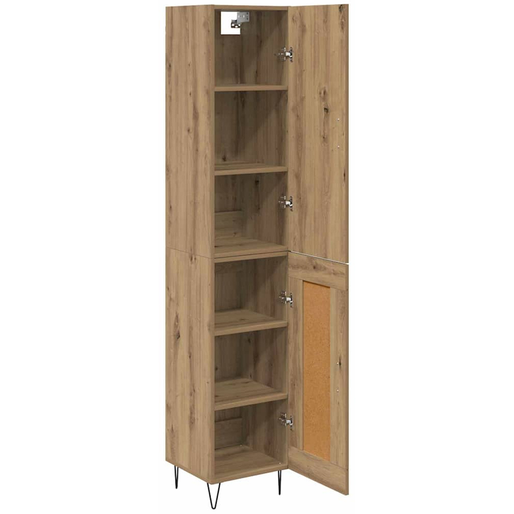vidaXL 2 Door Artisan Oak Tall Slim Highboard Image 5