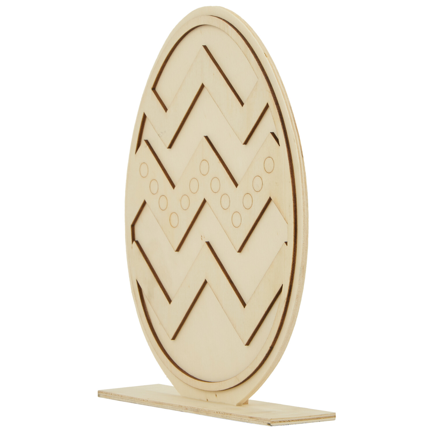 Wooden Standing Easter Egg - Brown Image 4