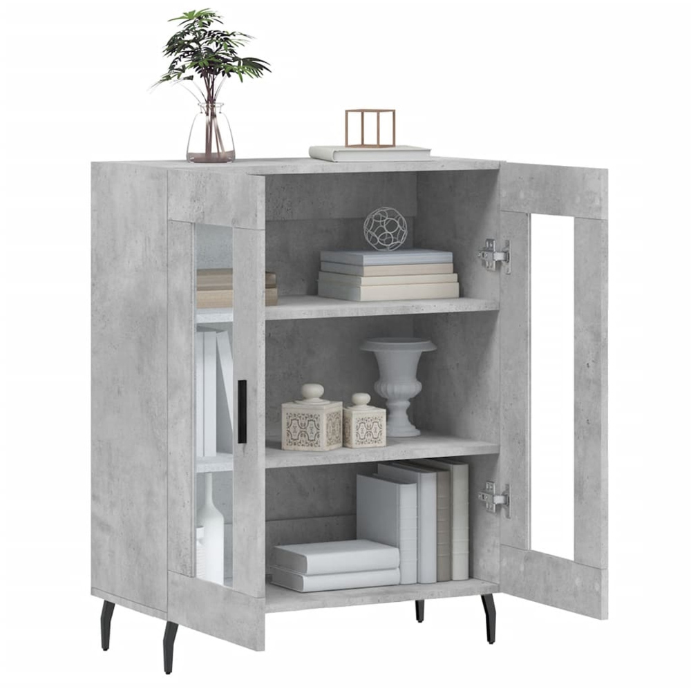 vidaXL 2 Door 3 Shelf Concrete Grey Sideboard Image 4