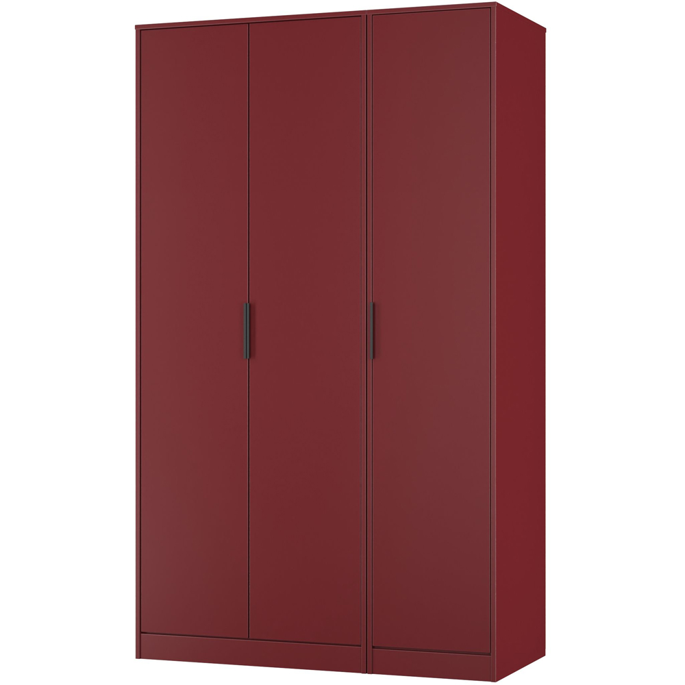 Crowndale Hong Kong 3 Door Red Matt Tall Wardrobe Ready Assembled Image 4
