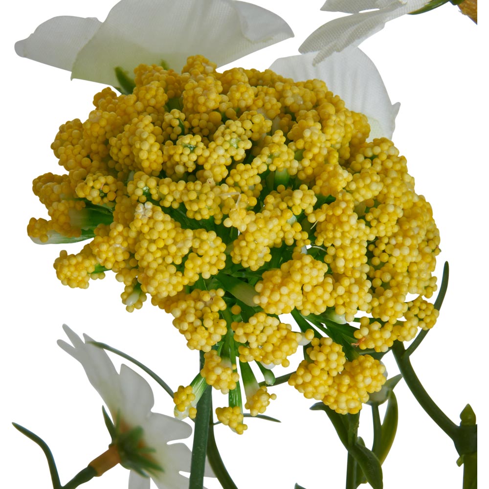 Wilko Spring Meadow Faux Yellow Dahlia Flowers in Glass Vase Image 2