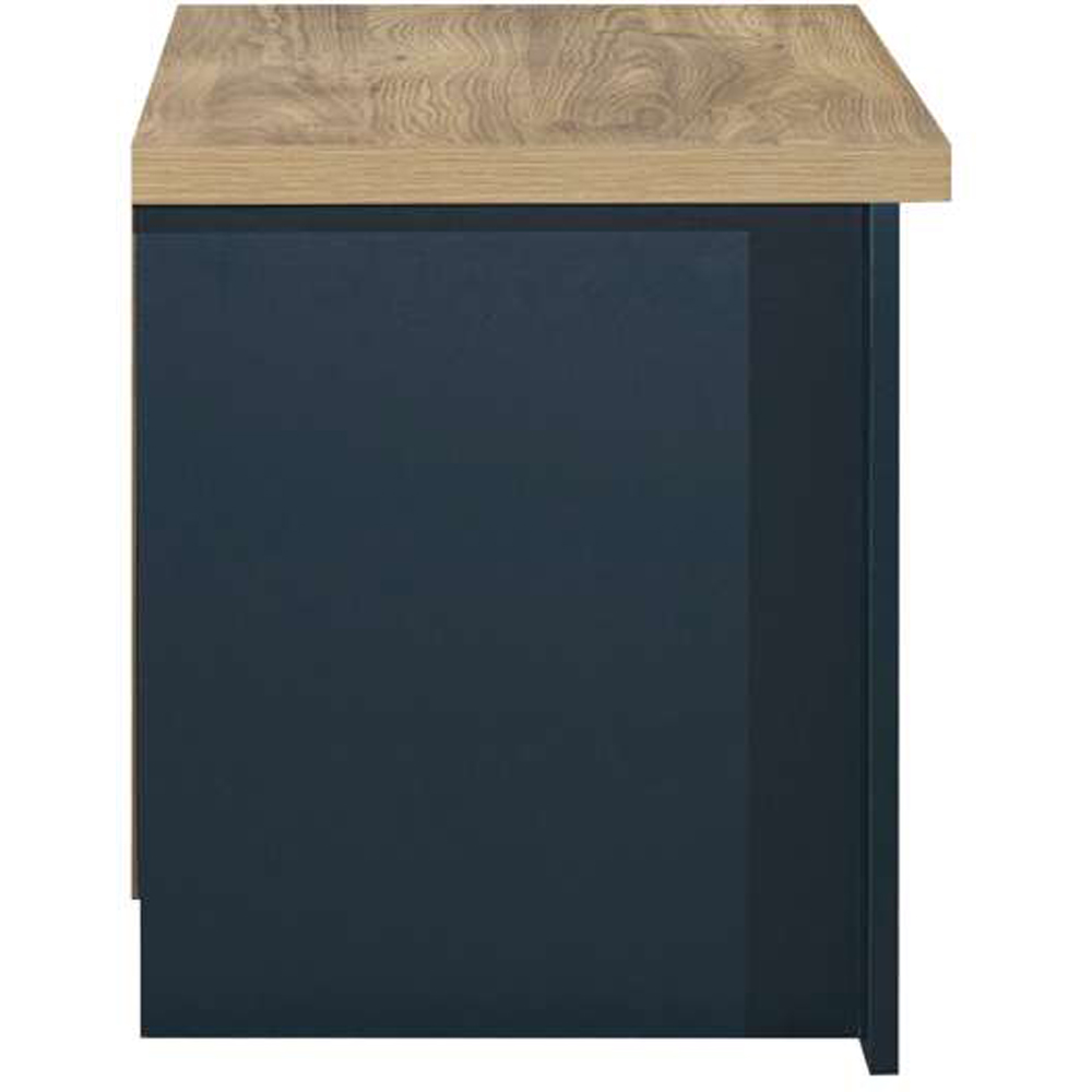 Highgate 2 Drawer Navy and Oak Bedside Table Image 4