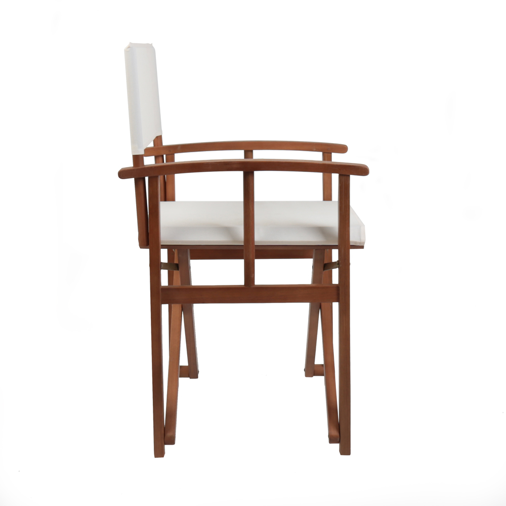 Charles Bentley Set of 2 Cream Wooden Foldable Directors Chair Image 4