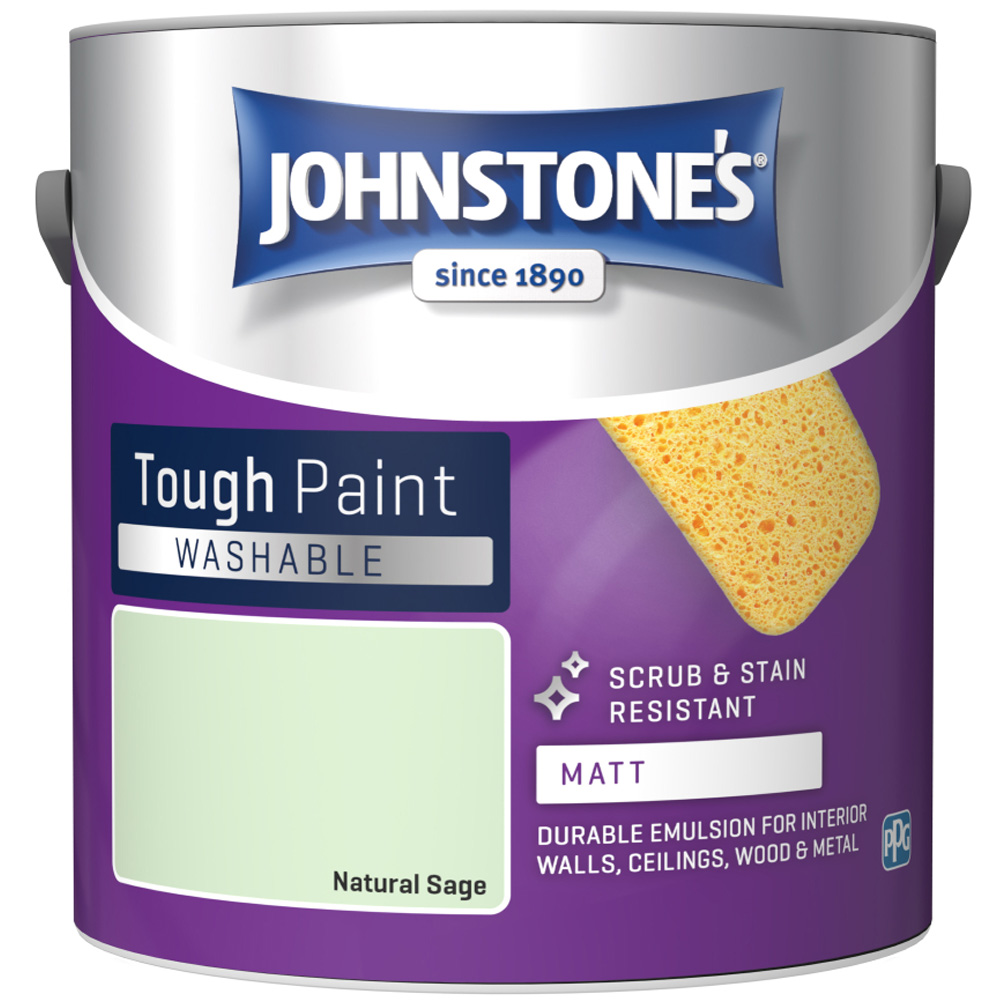 Johnstone's Washable Natural Sage Matt Emulsion Paint 2.5L Image 2