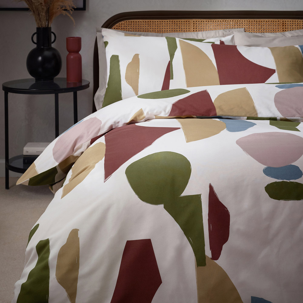 Hoem Meta Super King Size Multicolour Abstract Cotton Rich Duvet Cover Set Image 2