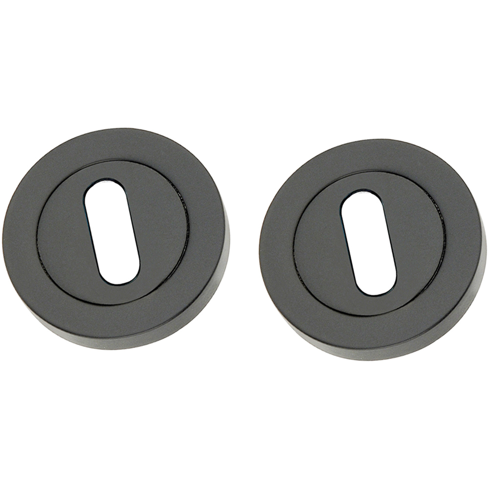 Spira Brass Matt Black Oval Standard Escutcheon 2 Pack Image 1