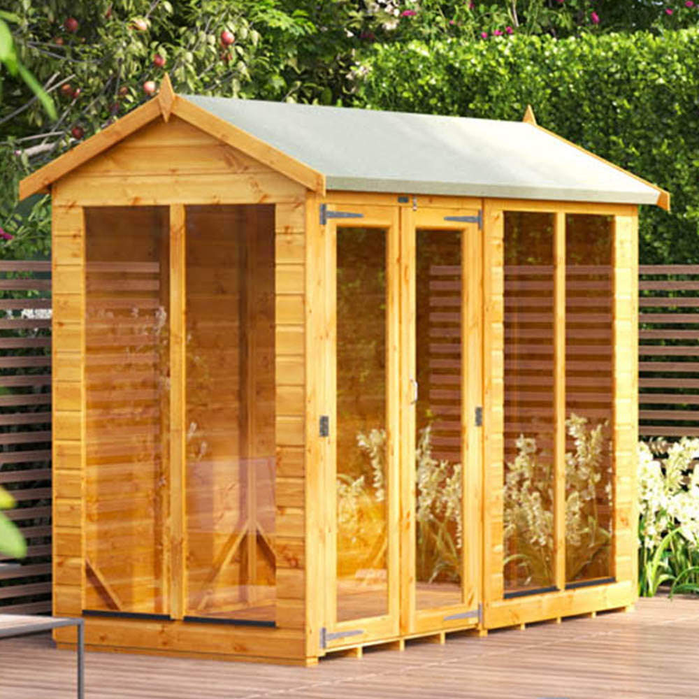 Power Sheds 8 x 4ft Double Door Apex Traditional Summerhouse Image 2