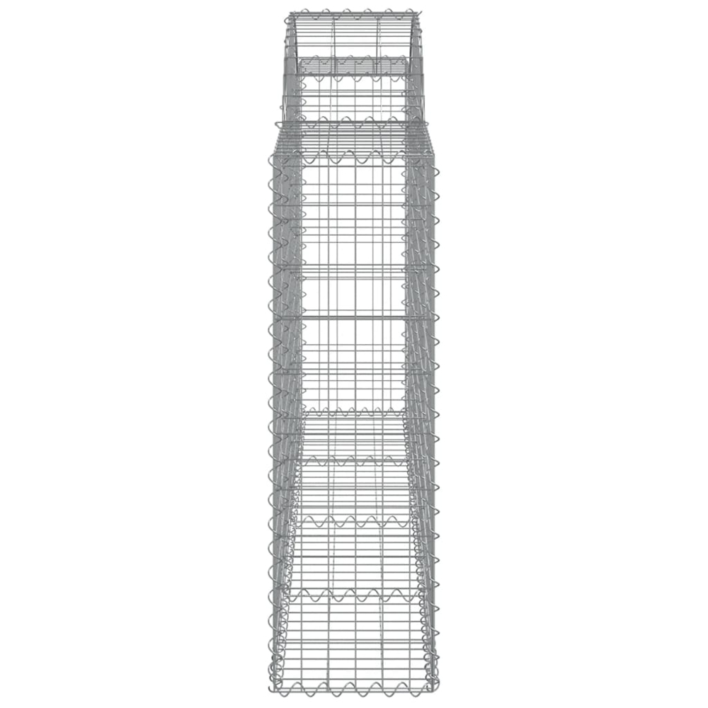vidaXL Silver Galvanised Iron Arched Gabion Basket 200 x 30 x 100/120cm 3 Pack Image 3