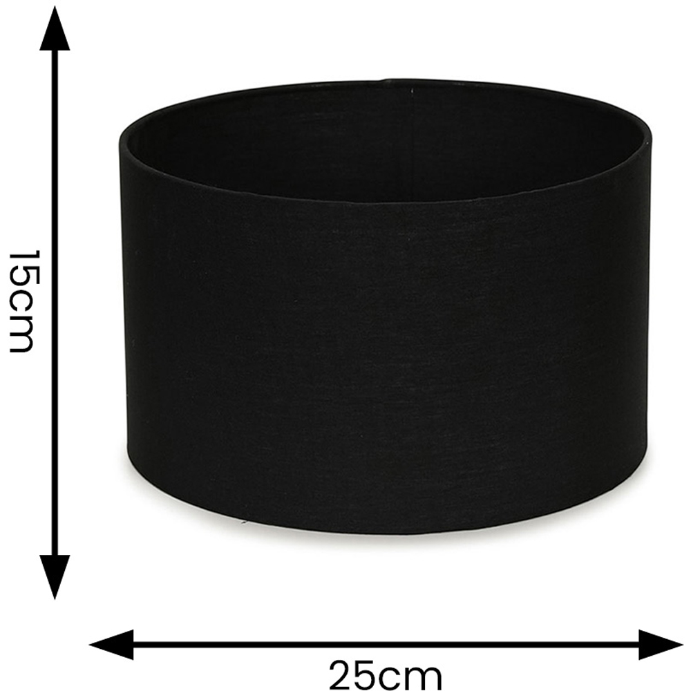 ValueLights Reni Black Fabric Drum Ceiling Lamp Shade 25cm Image 6