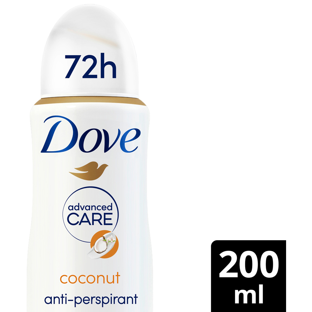 Dove Advanced Care Coconut & Jasmine Flower Scent Antiperspirant Deodorant Spray 200ml Image 3