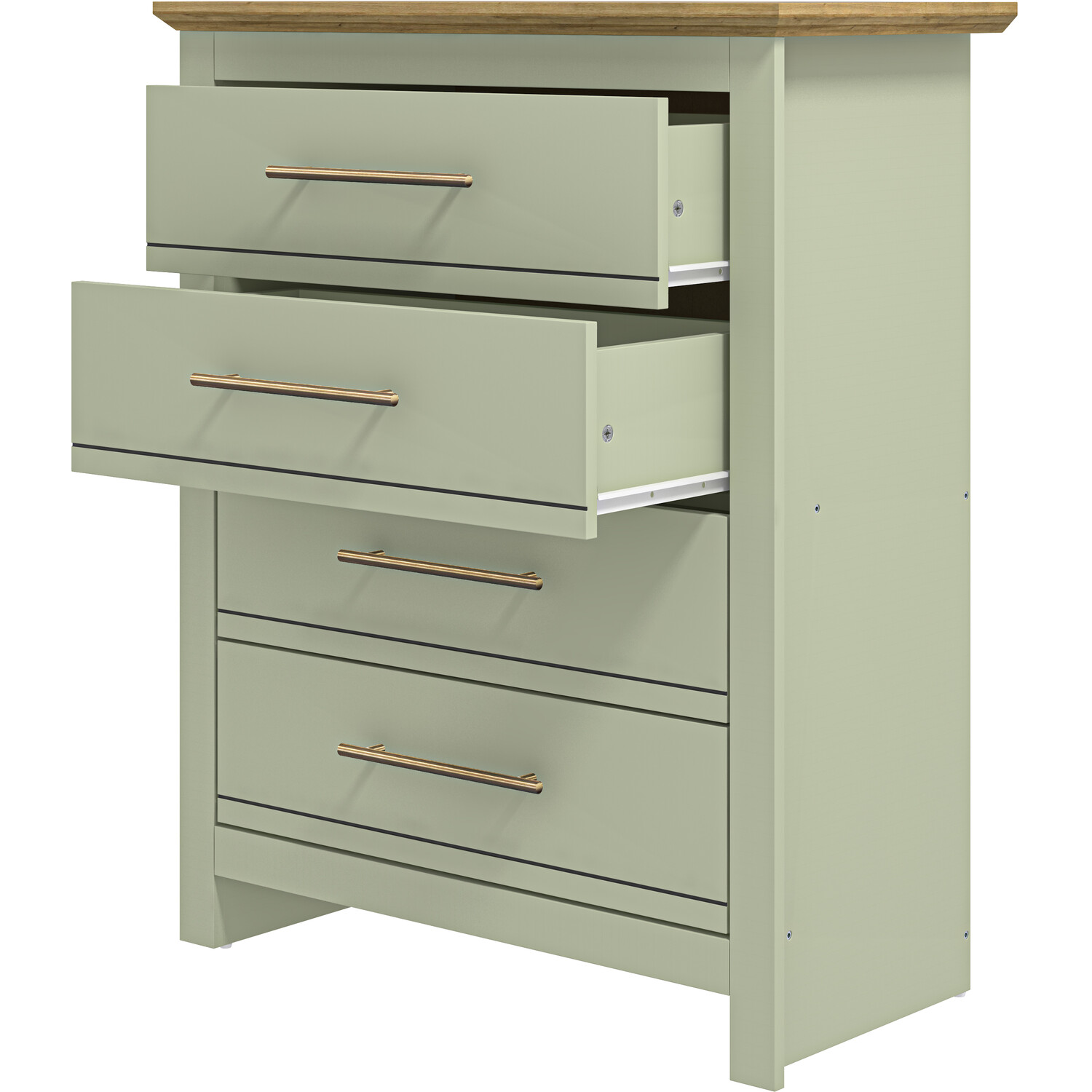 Bexley 4 Drawer Sage Green Chest of Drawers Image 4