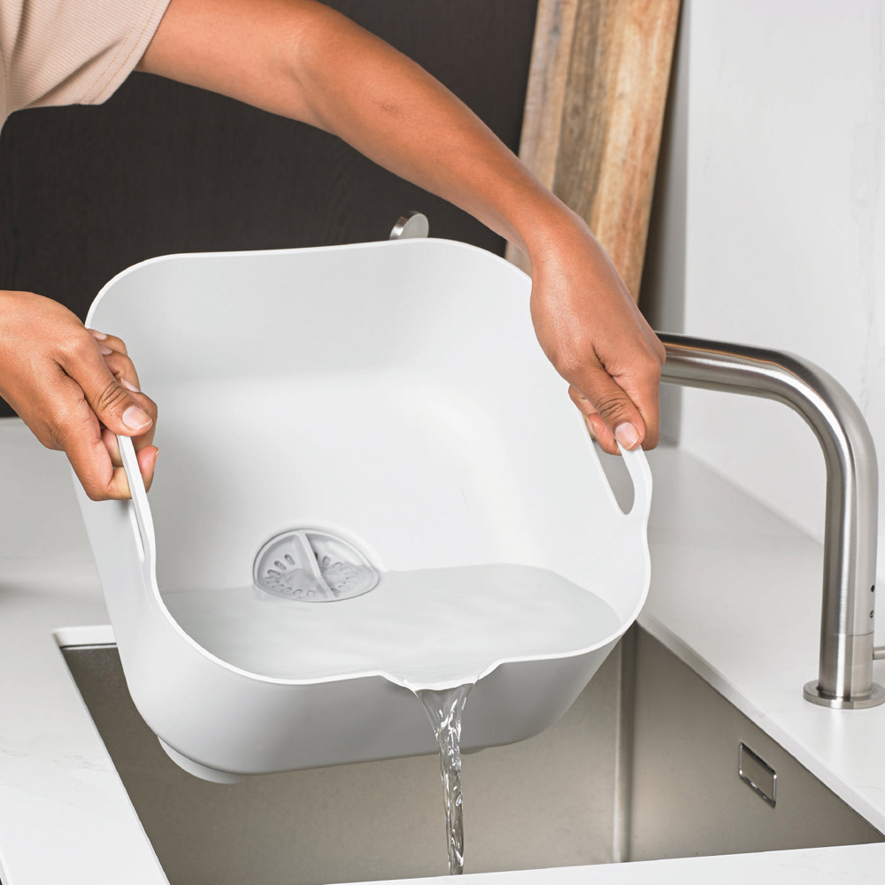 ReBorn Stone Effect Deep Washing Up Bowl with Handles 9L Image 6