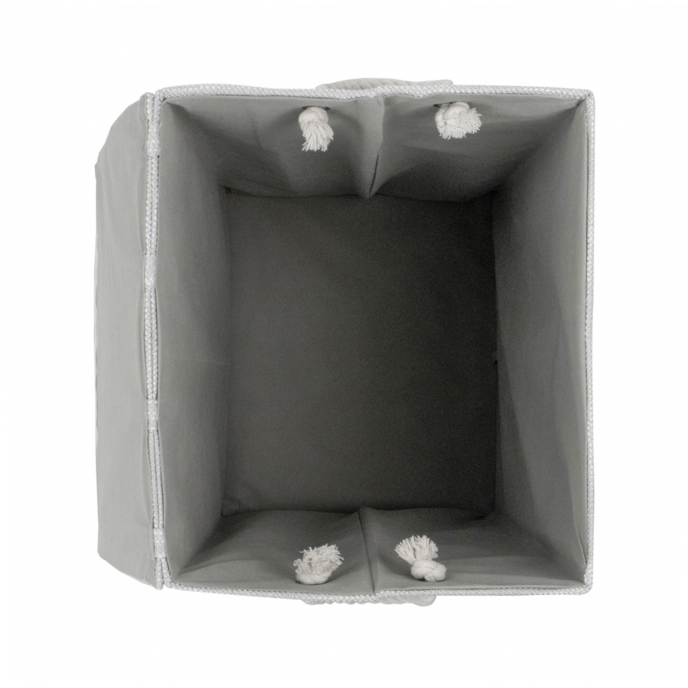 JVL Serena Light Grey Foldable Laundry Hamper with Lid Image 3