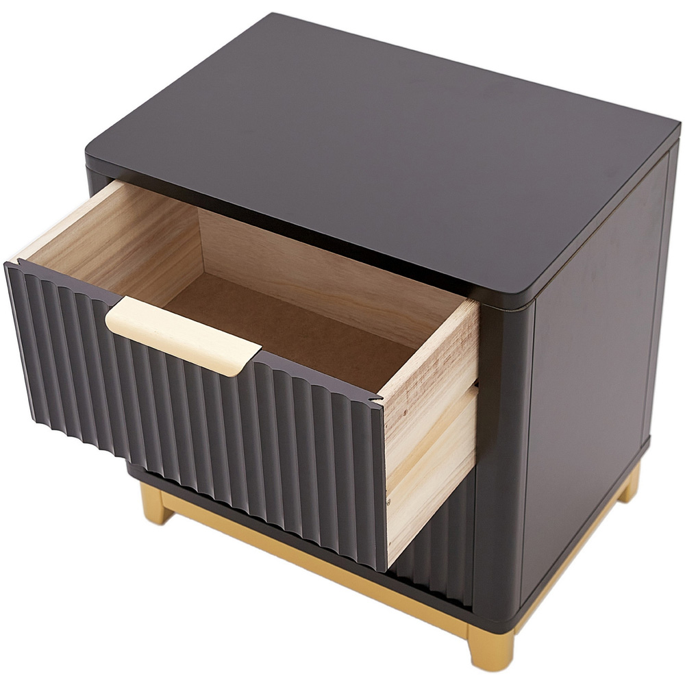 Molino 2 Drawer Black Bedside Table Image 5
