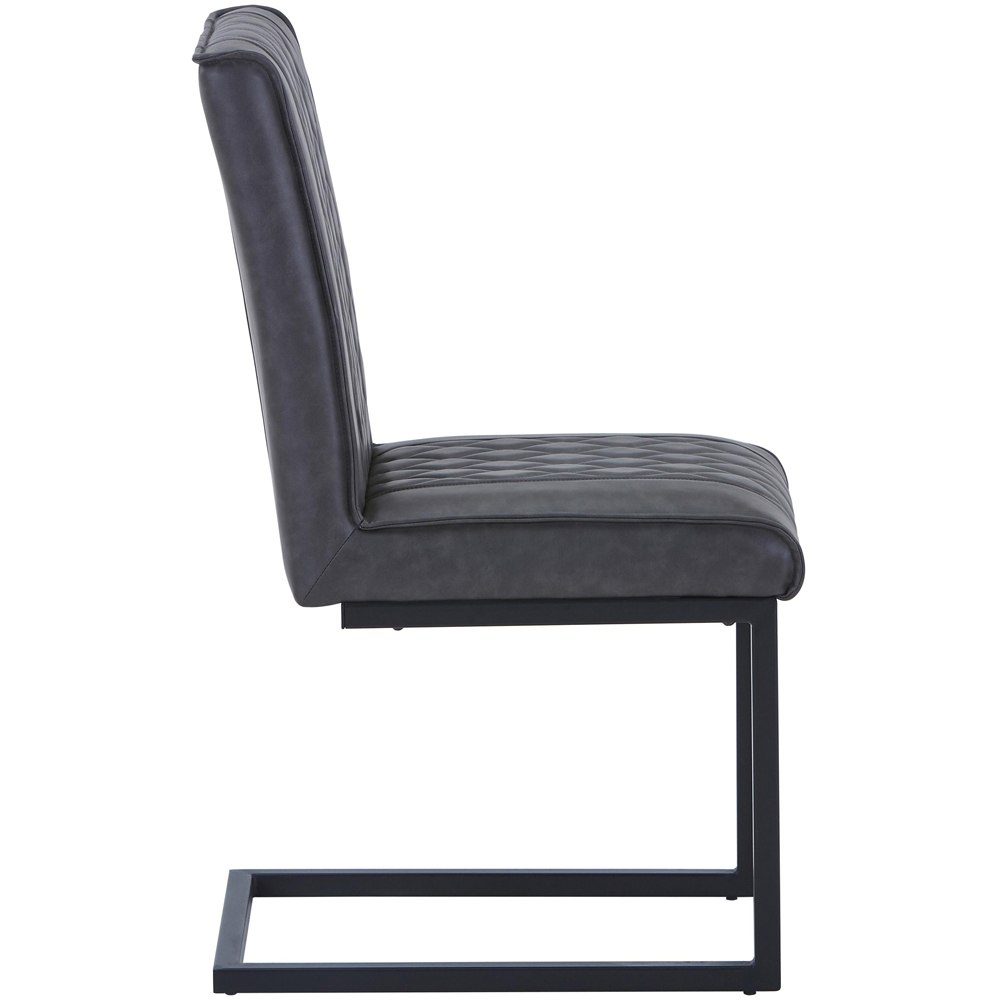 Portland Lennox Dark Grey Cantilever Dining Chair Image 3