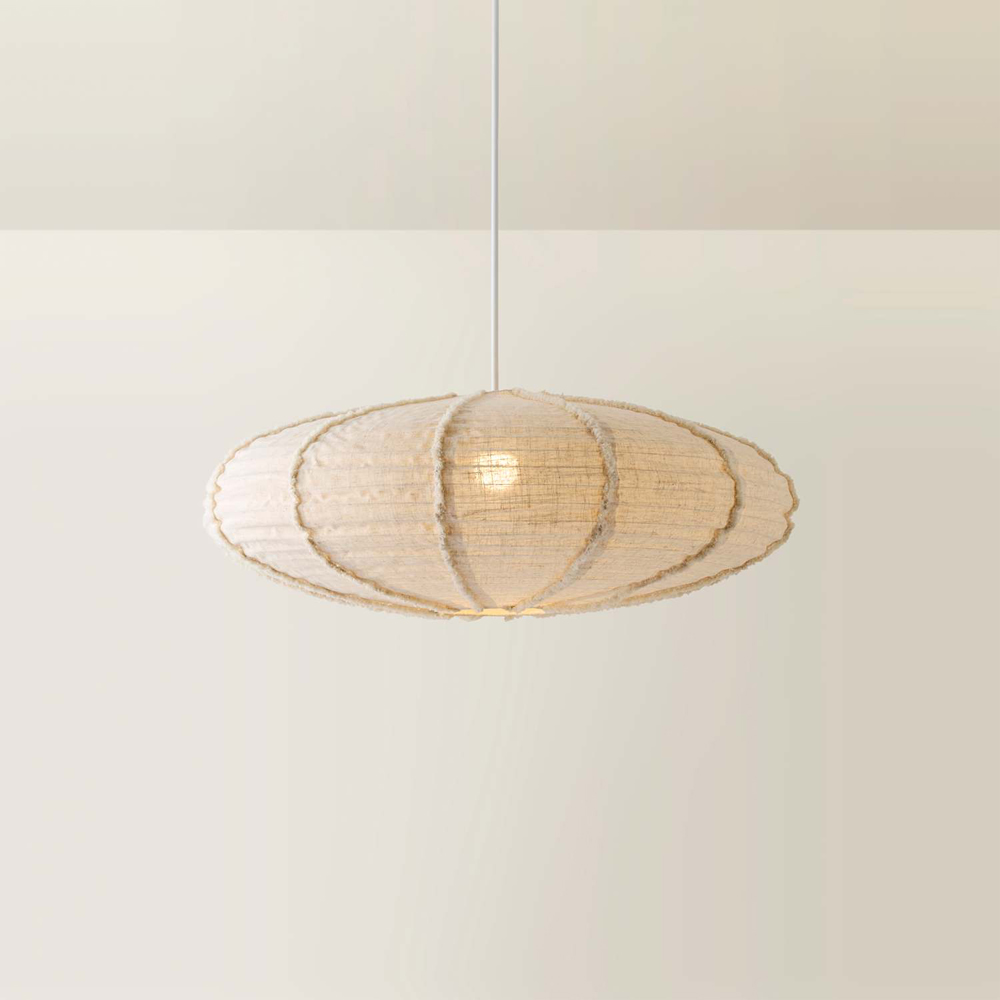 ValueLights Etta Natural Linen Easy Fit Pendant Lamp Shade 80cm Image 3