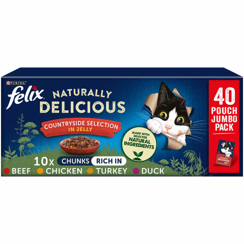 Felix Naturally Delicious Countryside Selection in Jelly Wet Cat Food 40 x 80g Image 1