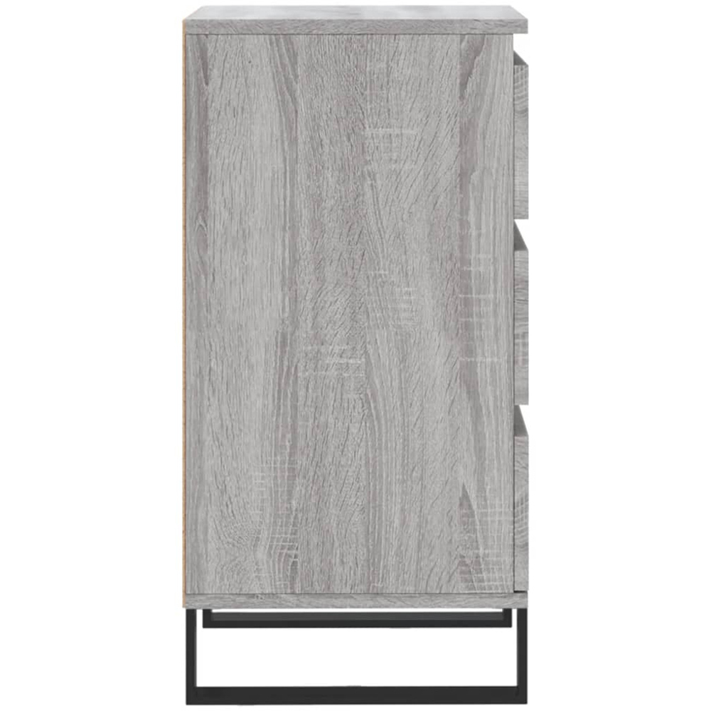 vidaXL 3 Drawer Grey Sonoma Sideboard Image 7
