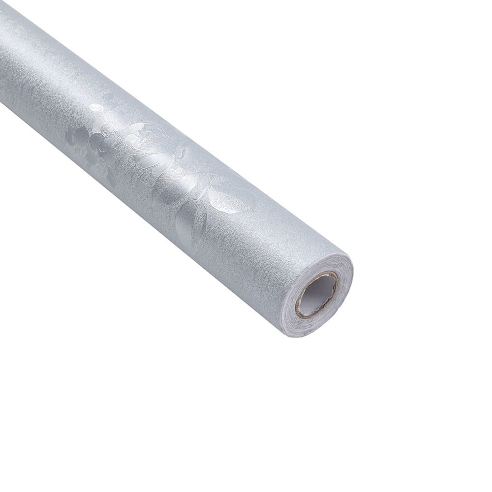 Living and Home Floral Textured Grey PVC Self Adhesive Wallpaper Image 6