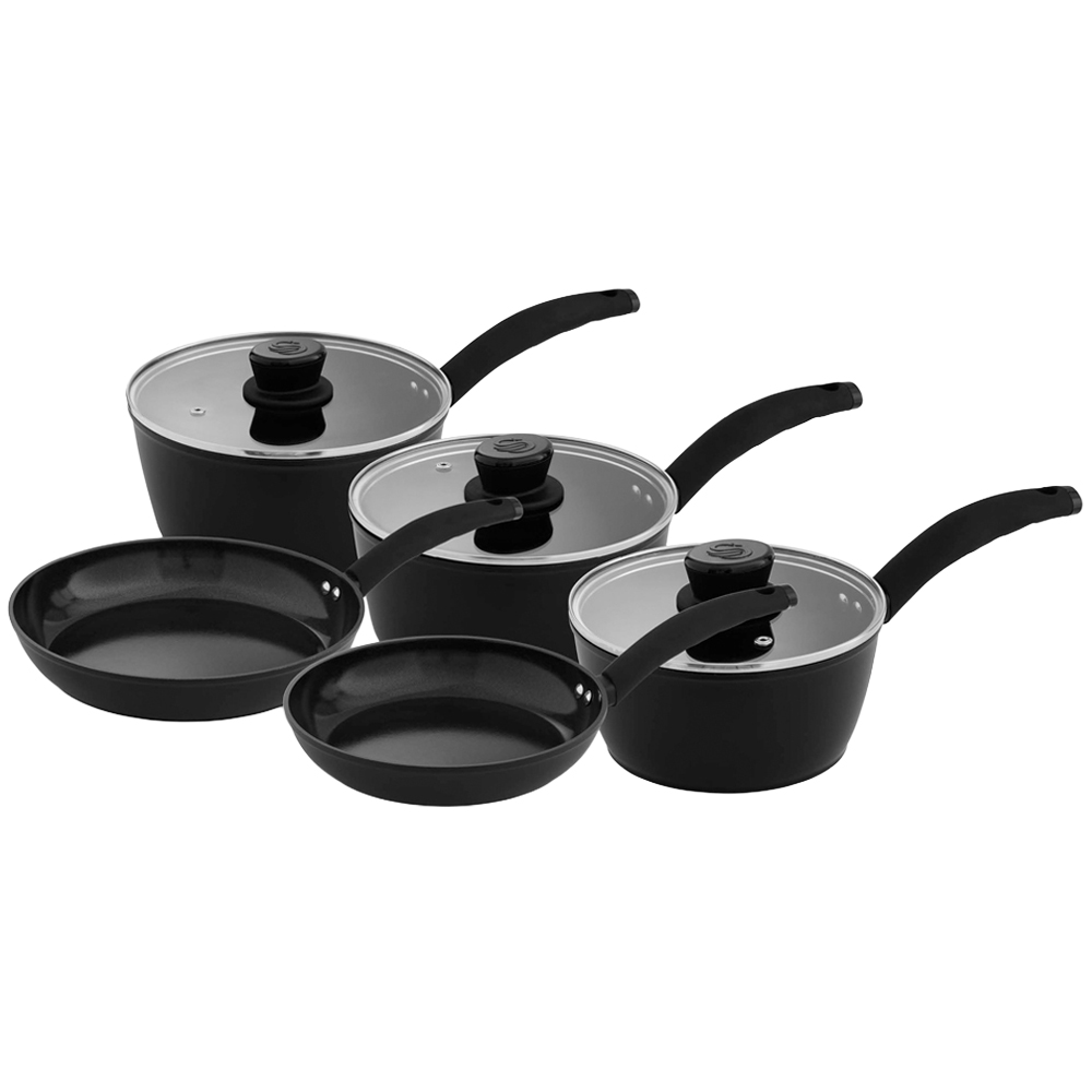Swan Stealth 5 Piece Black Forged Aluminium Cookware Set Image 1