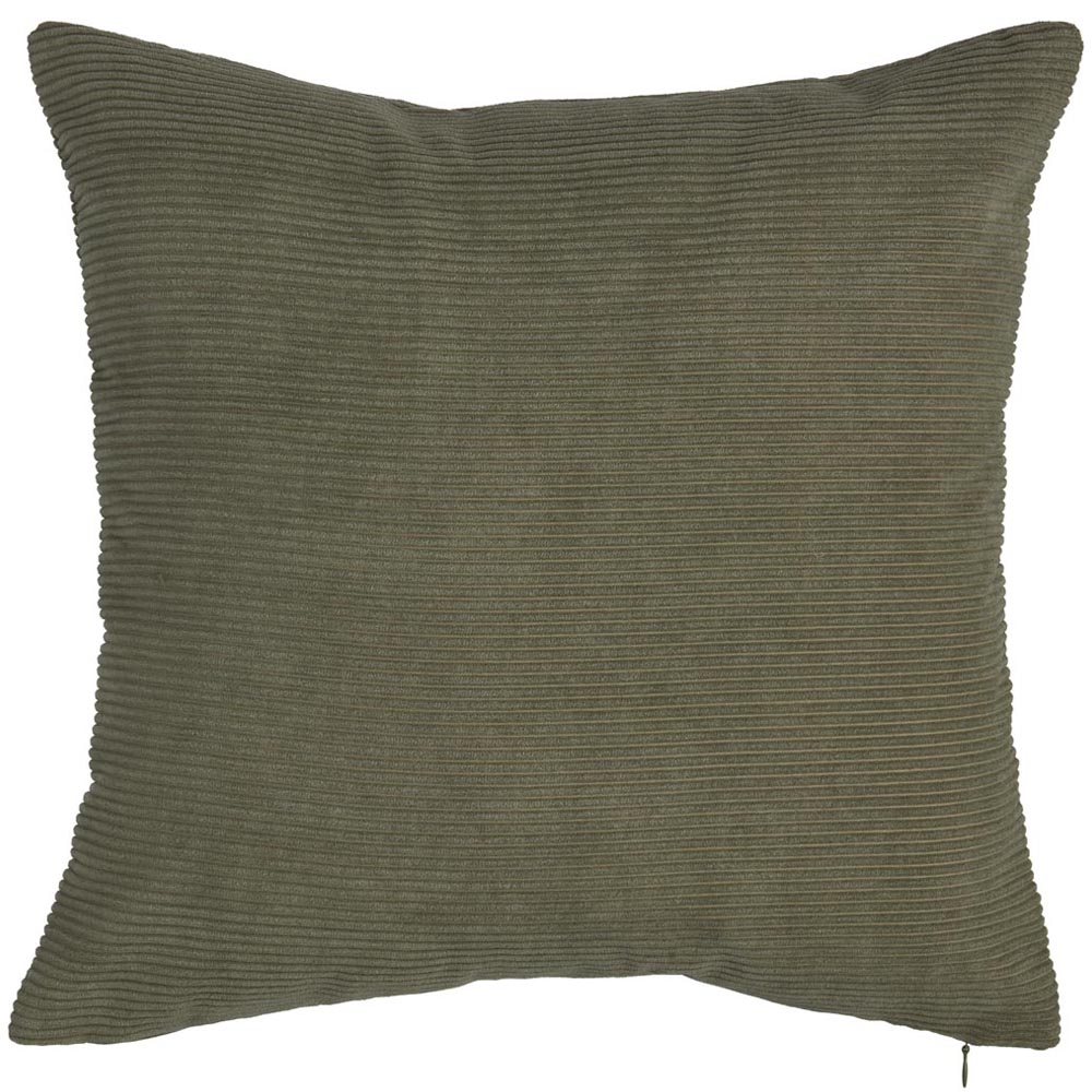 Wilko Olive Green Corduroy Cushion 43X43cm Image 1