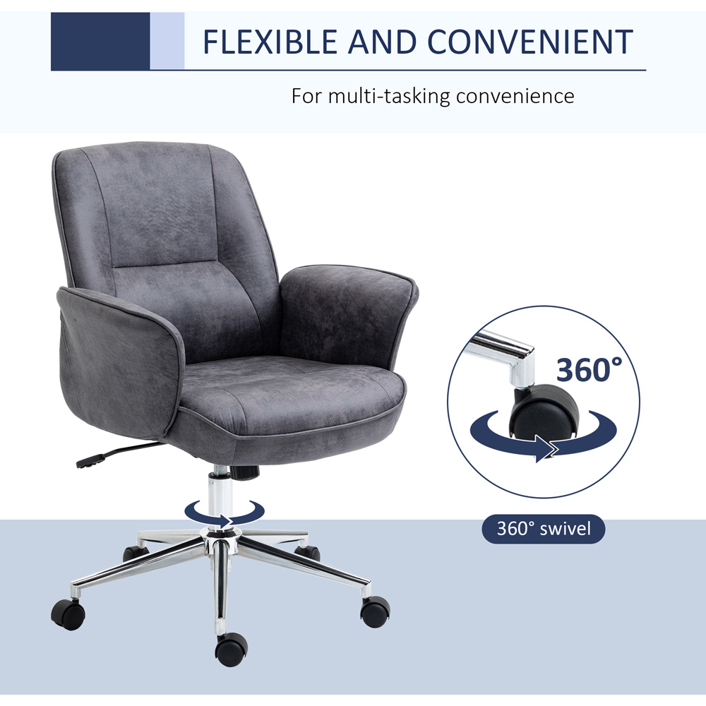Portland Charcoal Grey Microfiber Swivel Office Chair Image 4