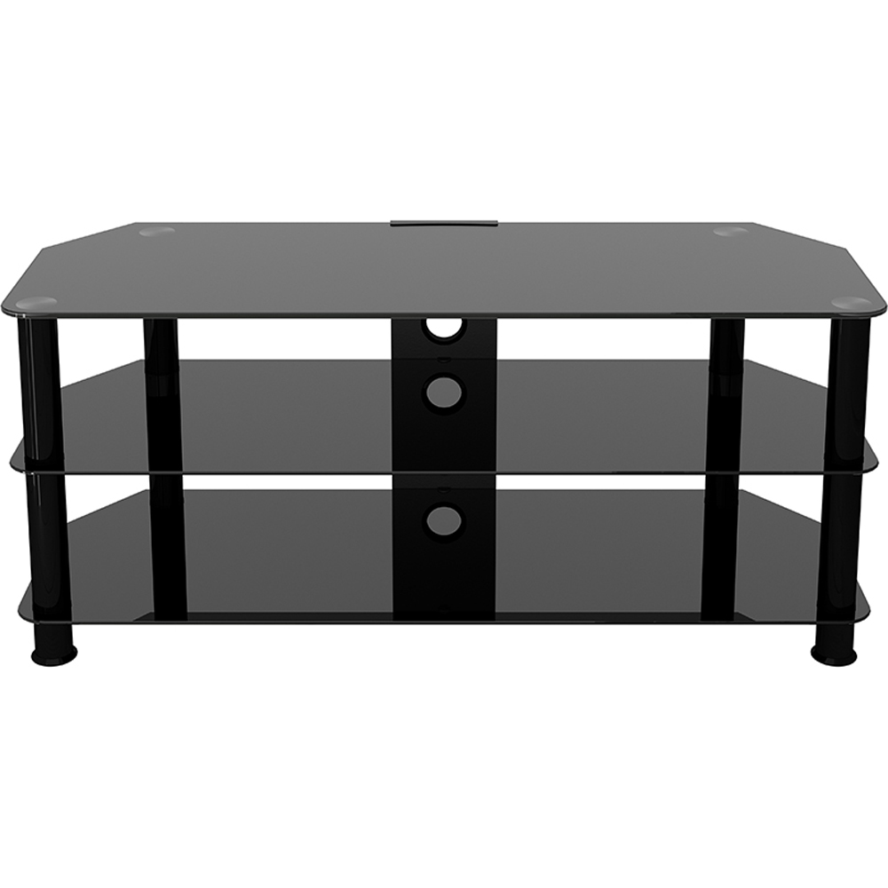 AVF Classic 3 Shelf Black Glass Corner TV Stand Image 3