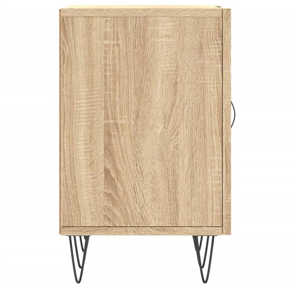 vidaXL 2 Door 2 Open Shelf Sonoma Oak TV Cabinet with Black Metal Legs Image 6