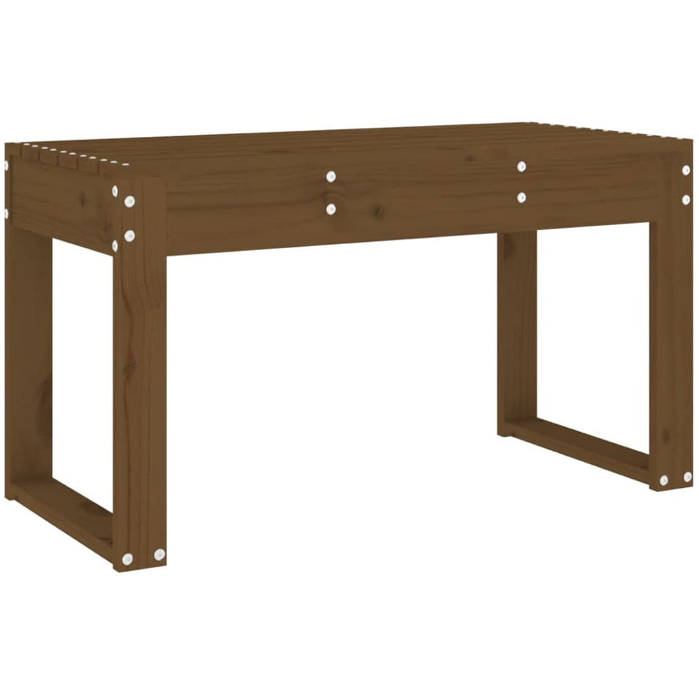 vidaXL Honey Brown Solid Pine Wood Slatted Garden Bench 80 x 38 x 45cm Image 2