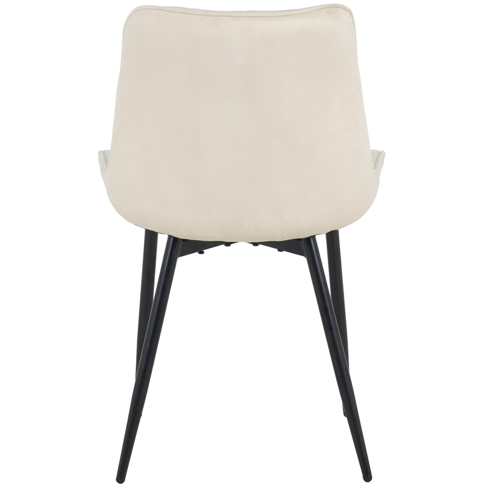 Indoor Living Seattle 4 Seater Cream Erica Velvet Dining Table Set Image 4