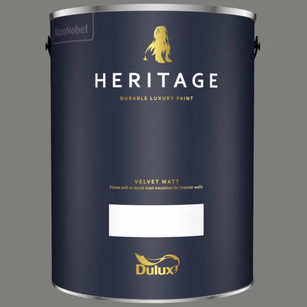 Dulux Heritage Walls and Ceilings Lead Grey Velvet Matt Emulsion Paint 5L Image 2