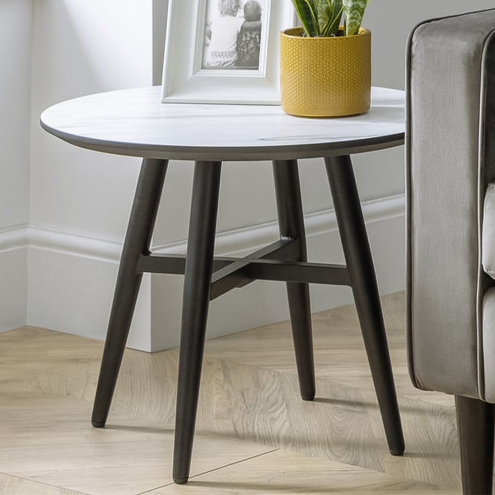 Julian Bowen Firenze Marble Effect Lamp Table Image 1