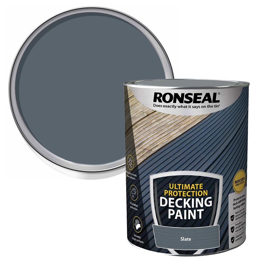 Ronseal Ultimate Protection Slate Decking Paint 5L Image 1