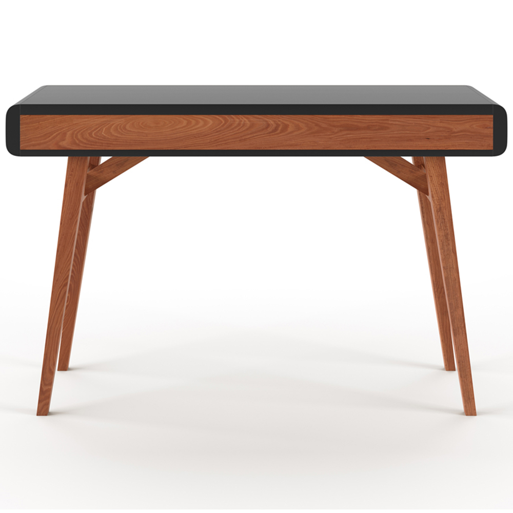 Alphason Pevensey 3 Drawer Black and Brown Office Desk Image 4