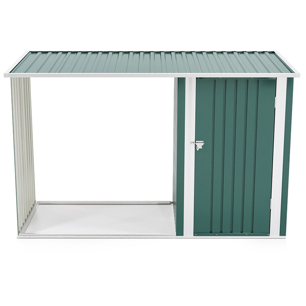 Living and Home 5.2 x 8.2 x 3.3ft Green Garden Storage Shed with Stacking Rack Image 1
